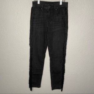 Levis Womens High Rise Skinny Fringe Stretch Jeans